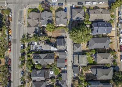 Aerial photos of new DADU construction featuring our Ayva DADU floor plan located at 2448 Queen Anne Ave N, Seattle, WA 98109
