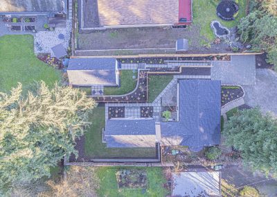 Aerial photos of new DADU construction featuring our Diana DADU floor plan located at 2518 NE 140th St., Unit C Seattle, WA 98125
