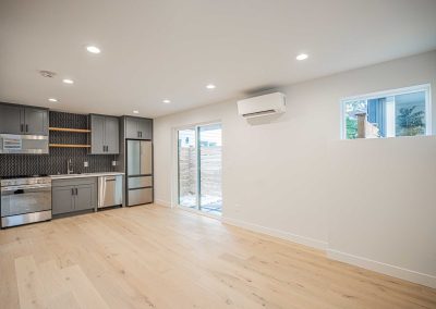Interior of a new Seattle DADU construction featuring our Lily DADU floor plan which is 612 sq. ft. with 1 bedroom and 1.5 bathrooms.
