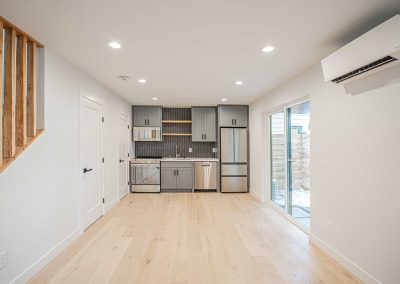 Interior of a new Seattle DADU construction featuring our Lily DADU floor plan which is 612 sq. ft. with 1 bedroom and 1.5 bathrooms.