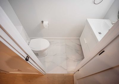 Interior of a new Seattle DADU construction featuring our Lily DADU floor plan which is 612 sq. ft. with 1 bedroom and 1.5 bathrooms.