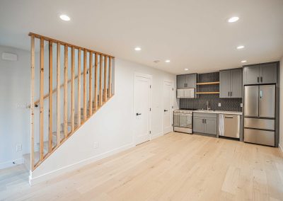 Interior of a new Seattle DADU construction featuring our Lily DADU floor plan which is 612 sq. ft. with 1 bedroom and 1.5 bathrooms.