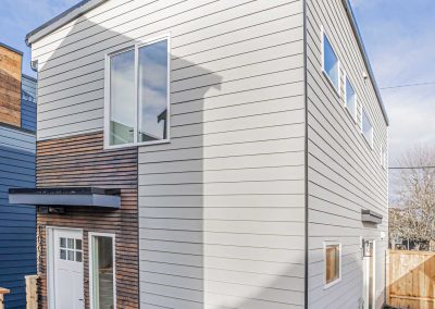 Seattle Backyard Cottage Construction - Exterior Unit B. This DADU features our "Diana DADU" floorpan which is 840 sq. ft. with 2 bedrooms and 2 bathrooms.