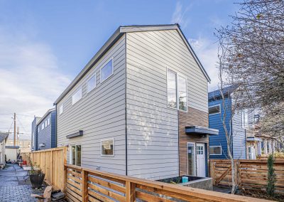 Seattle DADU Construction - Exterior Unit A. This DADU features our "Diana DADU" floorpan which is 840 sq. ft. with 2 bedrooms and 2 bathrooms.