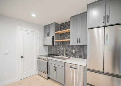 Interior of a new Seattle DADU construction featuring our Lily DADU floor plan which is 612 sq. ft. with 1 bedroom and 1.5 bathrooms.