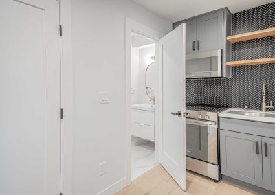 Interior of a new Seattle DADU construction featuring our Lily DADU floor plan which is 612 sq. ft. with 1 bedroom and 1.5 bathrooms.