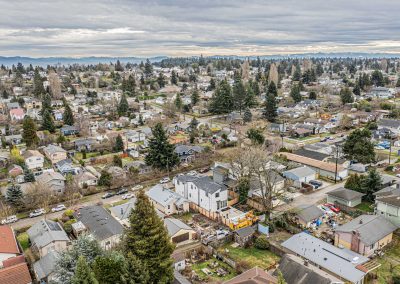 Aerial photos of a brand new SFR & ADU construction located at 8133 18th Ave SW Seattle, WA 98106