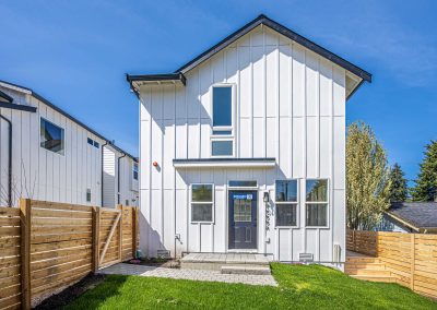 Exterior photos of a brand new ADU (Unit A) construction located at 7555 15th Ave SW Seattle, WA 98106