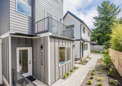 Exterior photos of a brand new ADU (Unit B) construction located at 4430 47th Ave SW, Seattle, WA 98116
