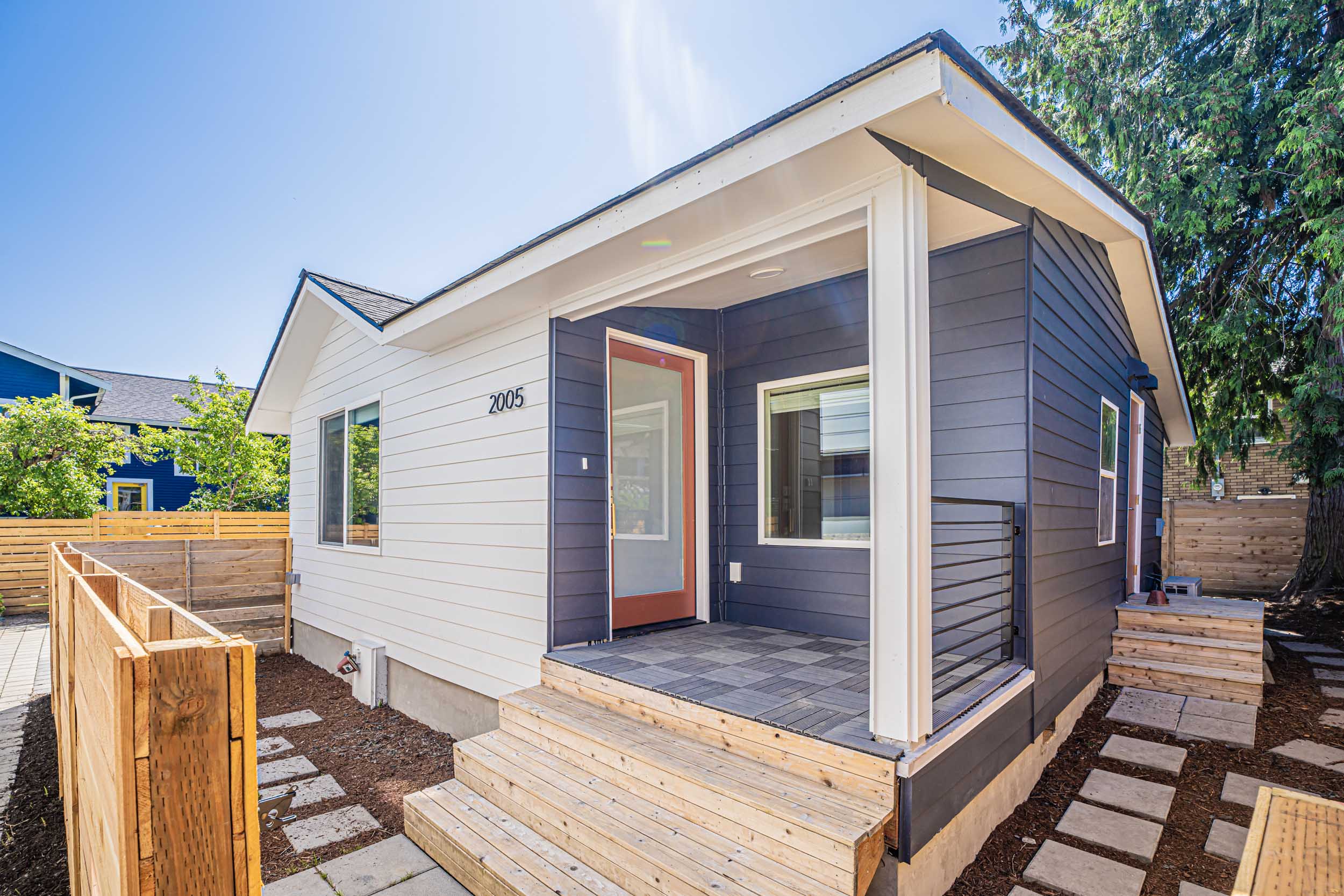 Exterior photos of a DADU renovation project located at 2005 S Stevens St Seattle, WA 98144