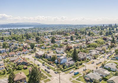 Aerial photos of a DADU renovation project located at 2005 S Stevens St Seattle, WA 98144