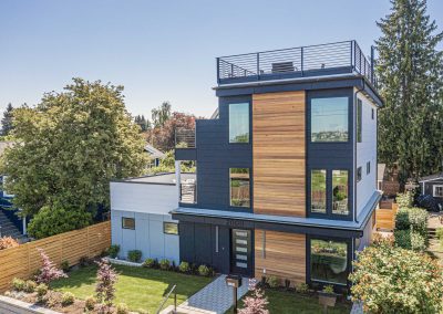 Aerial photos of a brand new SFR construction located at 2009 S Stevens St Seattle, WA 98144