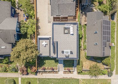 Aerial photos of a brand new SFR construction located at 2009 S Stevens St Seattle, WA 98144