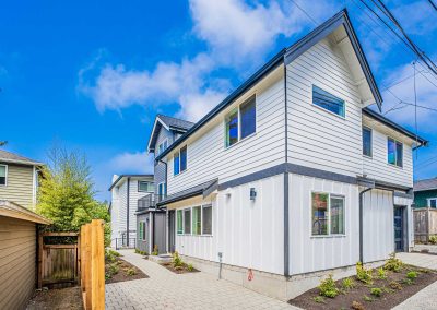 Exterior photos of a brand new DADU construction located at 4432 47th Ave SW, Seattle, WA 98116