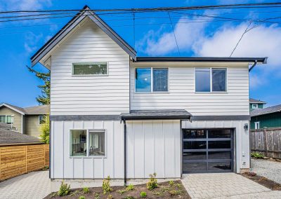 Exterior photos of a brand new DADU construction located at 4432 47th Ave SW, Seattle, WA 98116