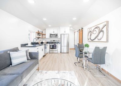 Interior photos of a DADU renovation project located at 2005 S Stevens St Seattle, WA 98144